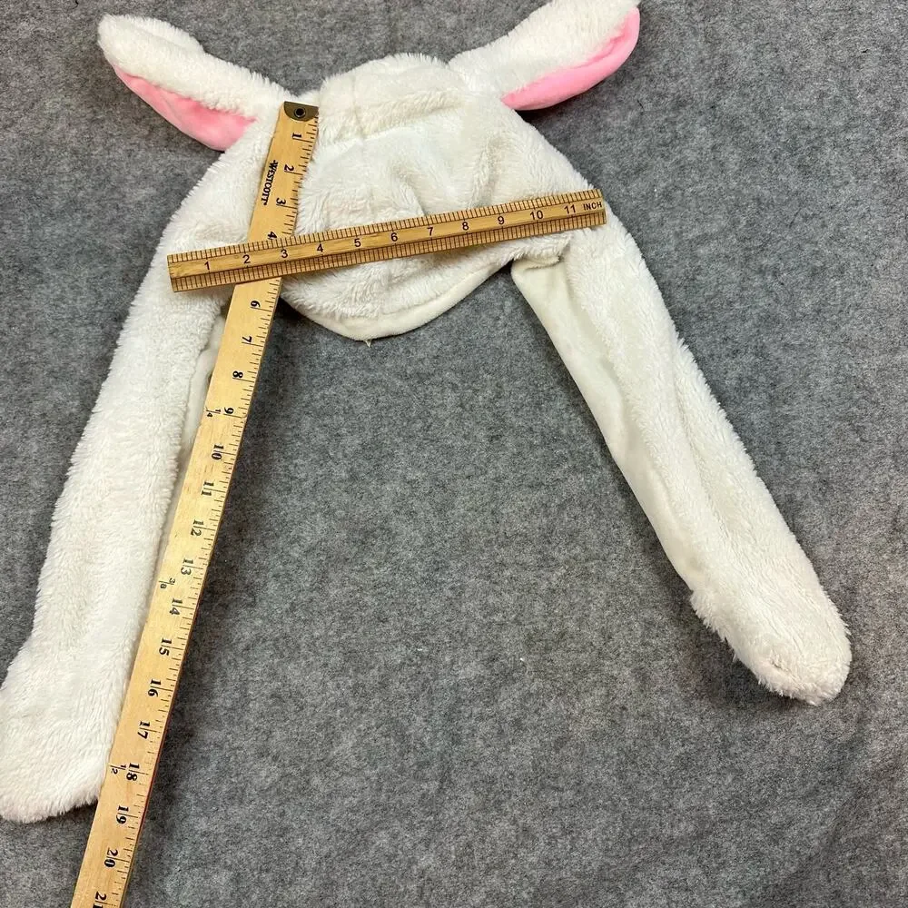 Rabbit Ears Movable Hat Cute Trendy Animal Bunny White Moving Ear Flapping